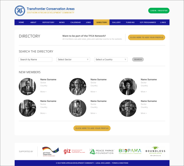 Transfrontier Conservation Areas Website